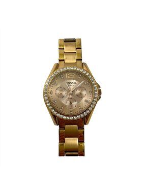 Fossil Riley Womens Watch Multifunction Rose Gold Tone Stainless Steel ES2811